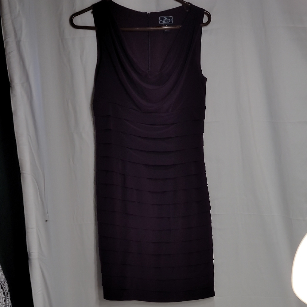 American Living Purple Cowl Neck Sheath Dress